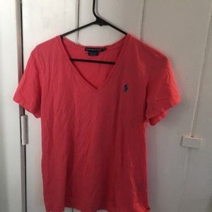 Ralph Lauren pink v-neck cotton shirt